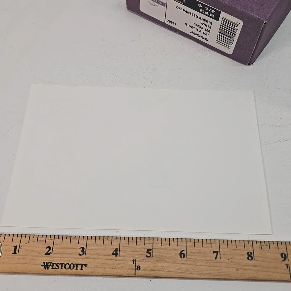 Park Avenue 5.5 Bar‎ Foldable Paneled Sheets Note Cards White  Lot of 250